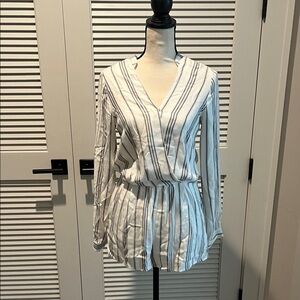 Elegant Striped V-Neck Jumpsuit